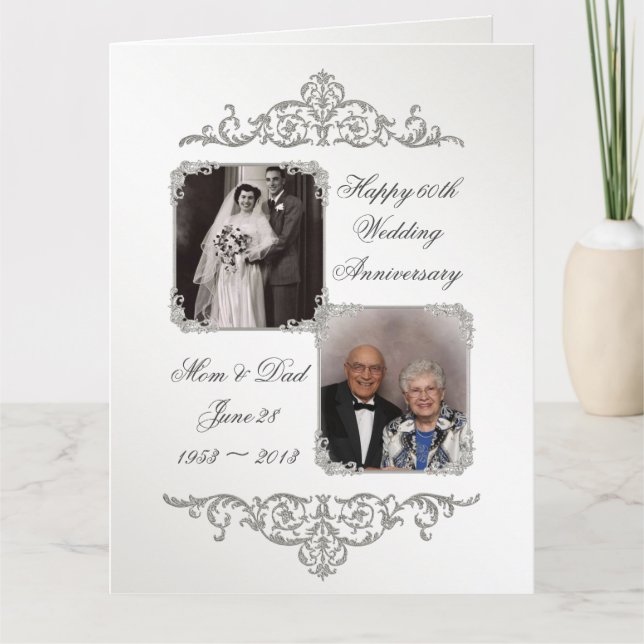 Carte 60e anniversaire du Mariage diamant 8,5 x 11 Photo (Devant)