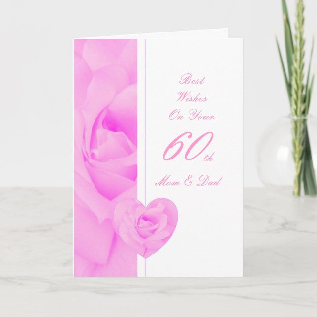 Carte 60e anniversaire du Mariage Maman & Papa Coeur Flo (Devant)