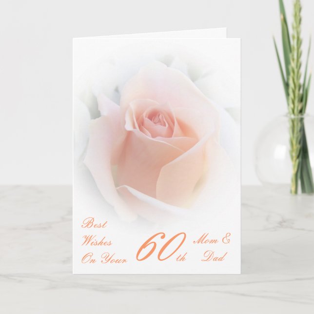 Carte 60e anniversaire du Mariage Rose Maman & Papa (Devant)