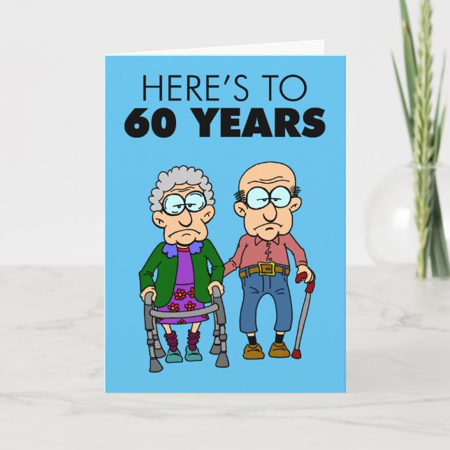 Carte 60e anniversaire du Mariage vieillissant (Devant)