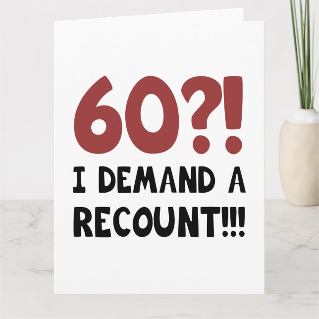 Carte 60e anniversaire Gag cadeau (Devant)