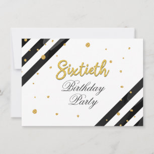 Carte 60e anniversaire Geometry Script Gold Parties scin
