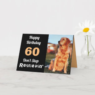Carte 60e Anniversaire Golden Retriever Funny Cute Card