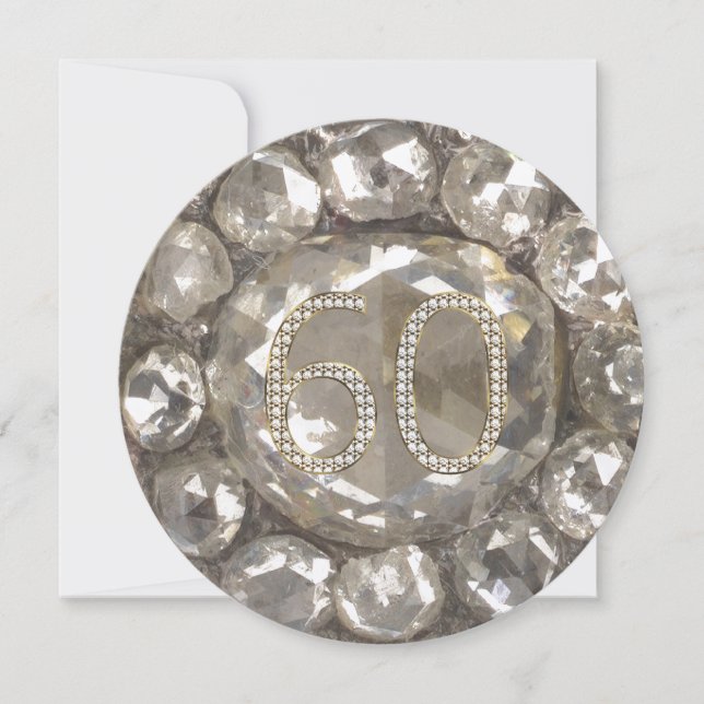 Carte 60e anniversaire Mariage diamant 60 ans (Devant)