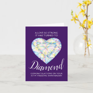 Carte 60e anniversaire Mariage diamant Amour si fort