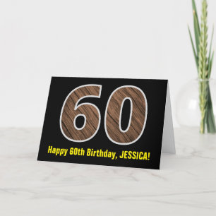 Carte 60e anniversaire : Nom + Faux Motif de grains de b