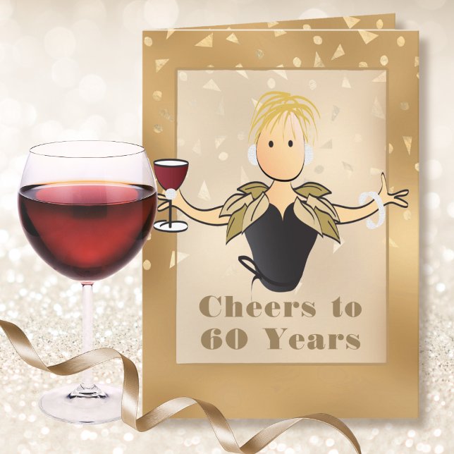 Carte 60e anniversaire Parties scintillant étincelante f (Créateur téléchargé)