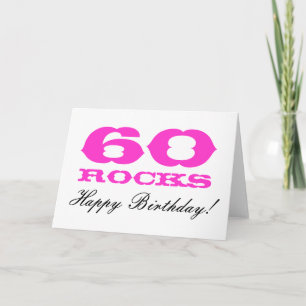 Carte 60e anniversaire pour femmes 60 Rochers !