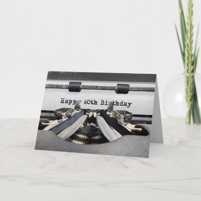 Carte 60e anniversaire Retro Typewriter (Devant)