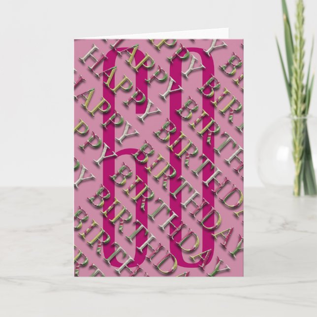 Carte 60e anniversaire Salutation avec lettres en relief (Devant)