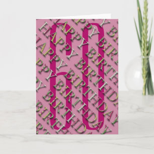 Carte 60e anniversaire Salutation avec lettres en relief