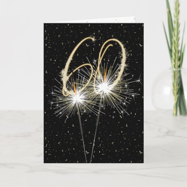 Carte 60e anniversaire Sparkler (Devant)