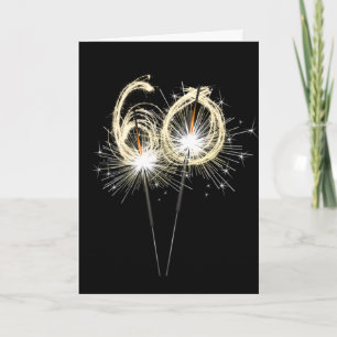 Carte 60e anniversaire Sparklers en noir