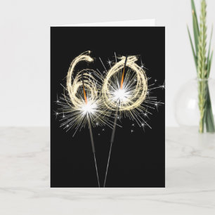 Carte 60e anniversaire Sparklers sur Noir