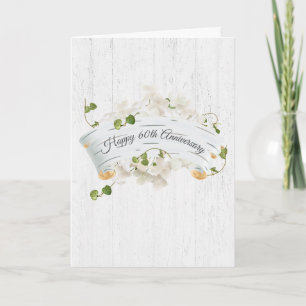 Carte 60e Anniversaire Sur Birch Scroll With Ivy