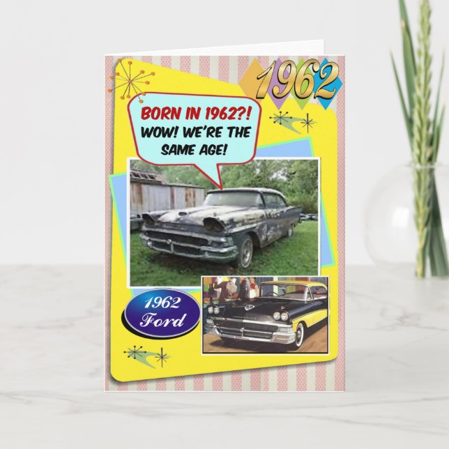 Carte 60e anniversaire ! Wow, même âge que cette Chevy 1 (Devant)