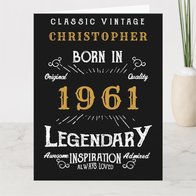 Carte 60th Birthday Add Name Born 1961 (Devant)