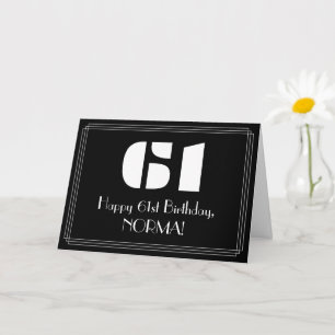 Carte 61e anniversaire : Art Déco Inspiré Look "61" & No