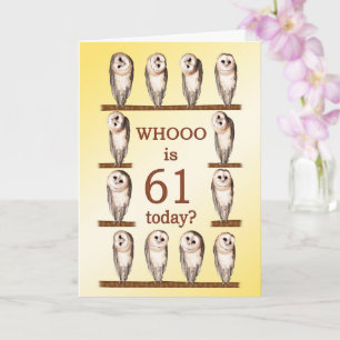Carte 61e anniversaire, Chouettes curieuses