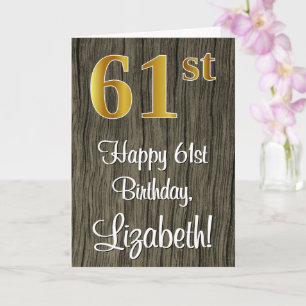 Carte 61e anniversaire : Elégant Faux Gold Look #, Faux 