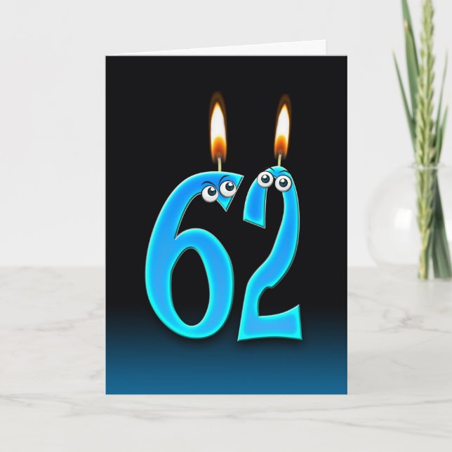 Carte 62e anniversaire bougies (Devant)
