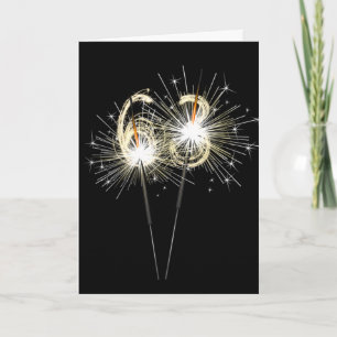 Carte 63e anniversaire Sparklers en noir
