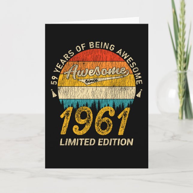 Carte 64 Ans 1961 Retro Awesome 64e anniversaire Cadeau (Devant)