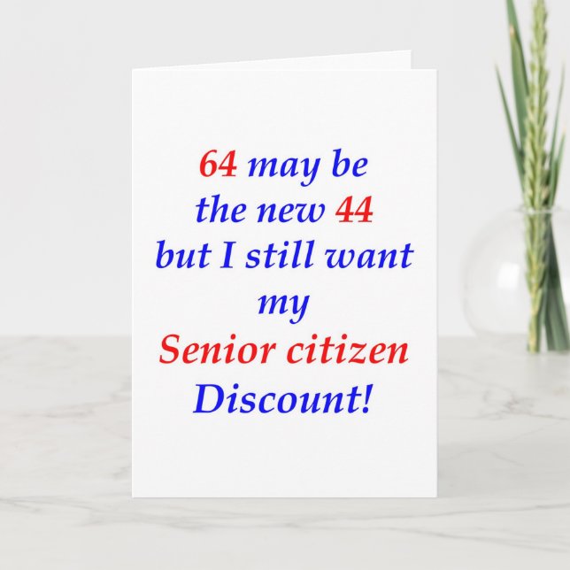 Carte 64 ans senior (Devant)