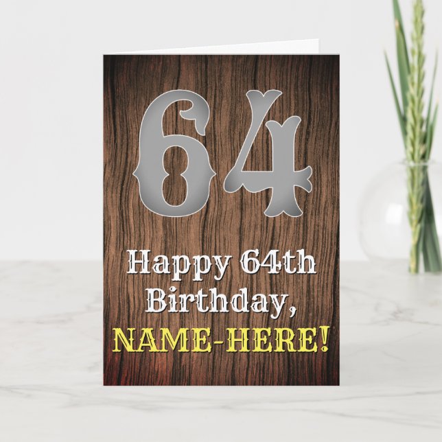 Carte 64e anniversaire : Pays inspiré par l'Ouest Look,  (Devant)