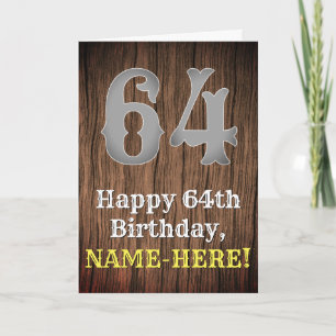 Carte 64e anniversaire : Pays inspiré par l'Ouest Look, 