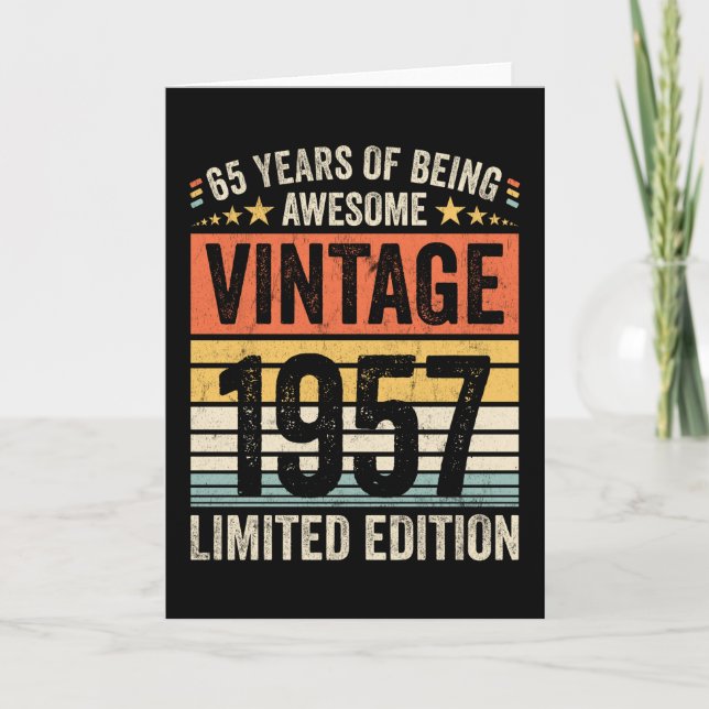 Carte 65 Ans À être Incroyable Vintage 1957 (Devant)