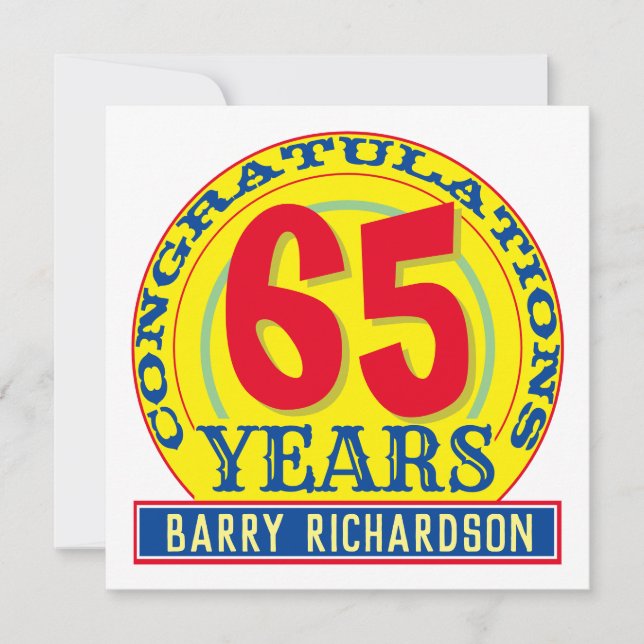 Carte 65 ans de fête (Devant)