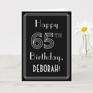 Carte 65e anniversaire : Art Déco Style # 65 & Nom perso