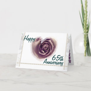 Carte 65e anniversaire de Mariage heureux - Coeur de Ros
