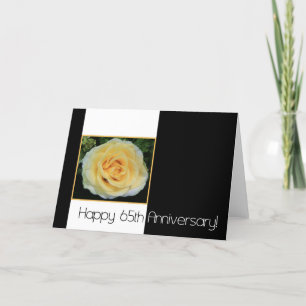Carte 65e anniversaire du Mariage - Rose jaune