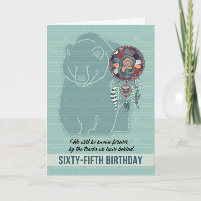Carte 65e anniversaire Ours amérindien (Devant)