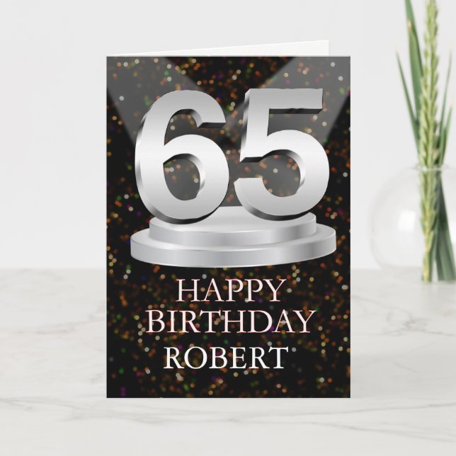 Carte 65e anniversaire Points saillants Ajouter une cart (Devant)
