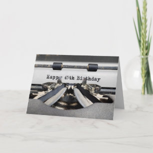 Carte 65e anniversaire Retro Typewriter