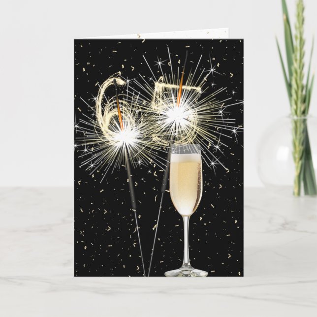 Carte 65e anniversaire Sparklers au vin blanc (Devant)