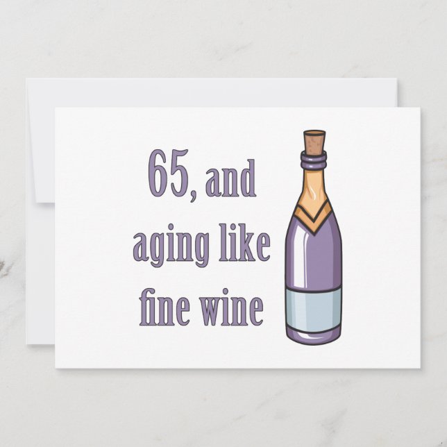 Carte 65e anniversaire Vieillir comme du vin (Devant)