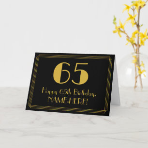 Carte 65ème anniversaire : Art Déco Inspiré Look "65" + 