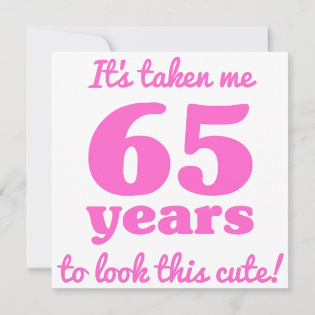 Carte 65ème anniversaire mignon pour les femmes (Devant)