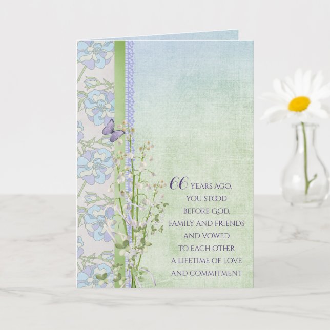 Carte 66e anniversaire Lily du bouquet de la vallée (Petite plante)