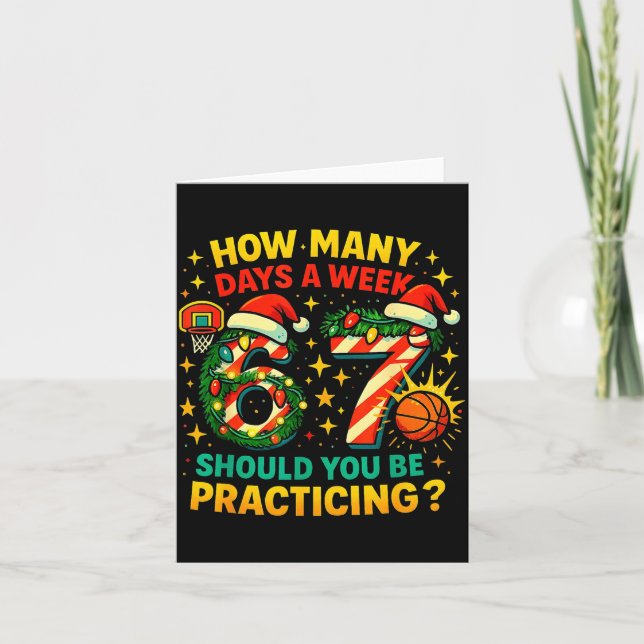 Carte 67 Basketball Christmas Funny Practice Meme Gift  (Devant)