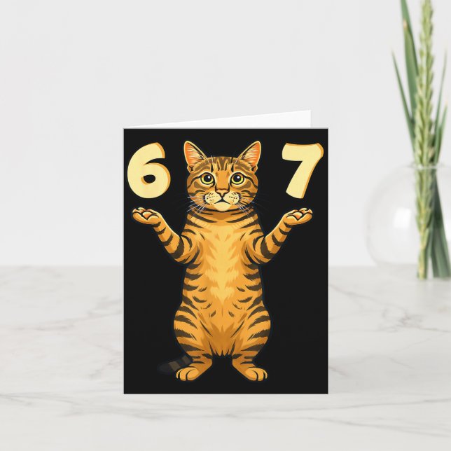 Carte 67 Cat Meme Funny Gen Alpha Slang Humor For Teens  (Devant)