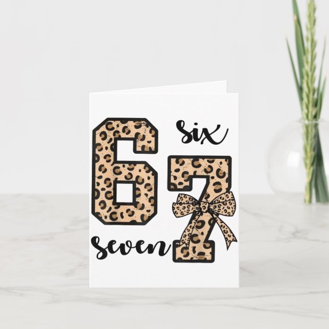 Carte 67 Christmas 6 7 Six Seven Meme 67 Leopard Cheetah (Devant)