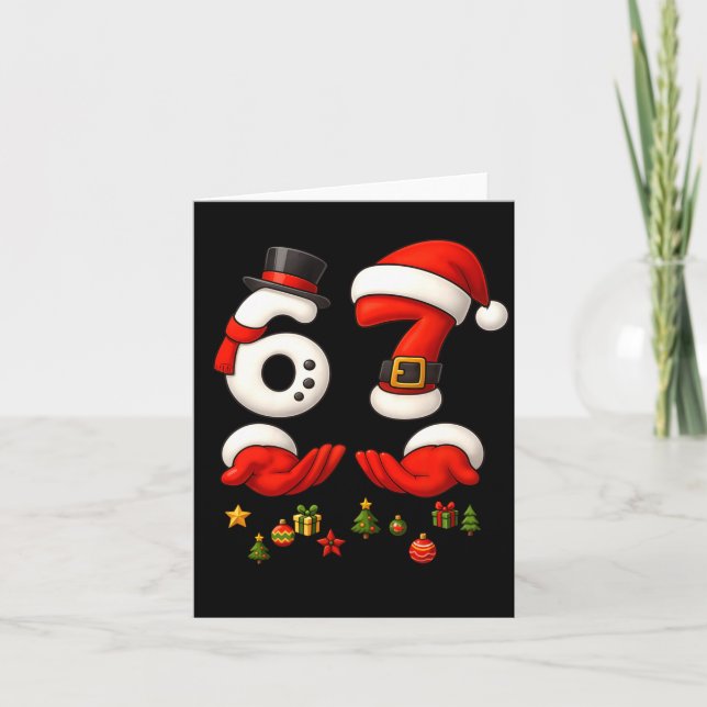 Carte 67 Christmas Meme Funny 6 7 Hands Gen Alpha Slang  (Devant)