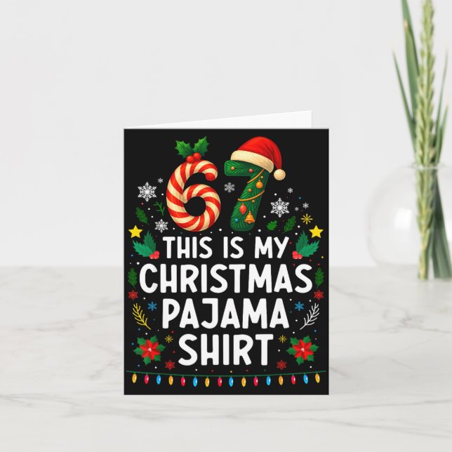 Carte 67 Christmas Pajama Shirt 6 7 Funny Meme Teen Boys (Devant)