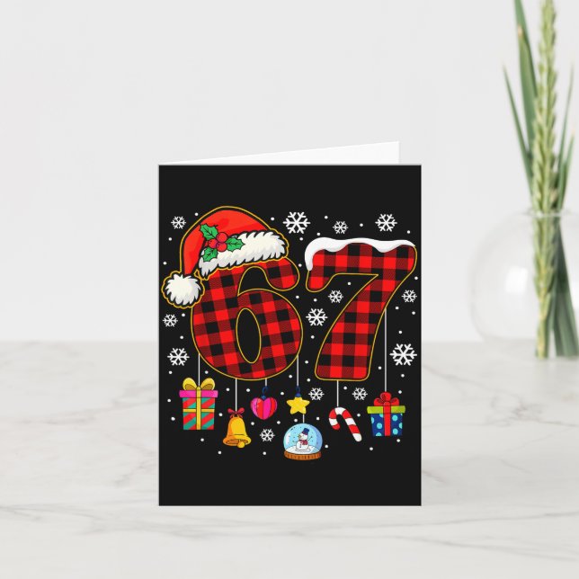 Carte 67 Christmas Red Plaid 6 7 Six Seven Boys Christma (Devant)