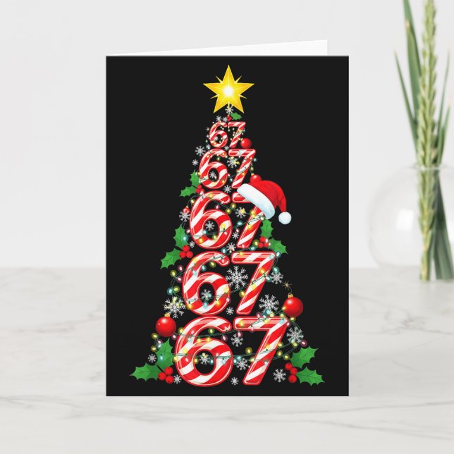 Carte 67 Christmas Tree Candy Cane Holiday Six Seven Mem (Devant)